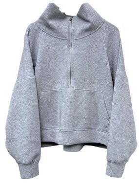 Calla Sweatshirt Women's XXL Heather Gray Casual Pullover 1/2 Zip Mockneck Scuba